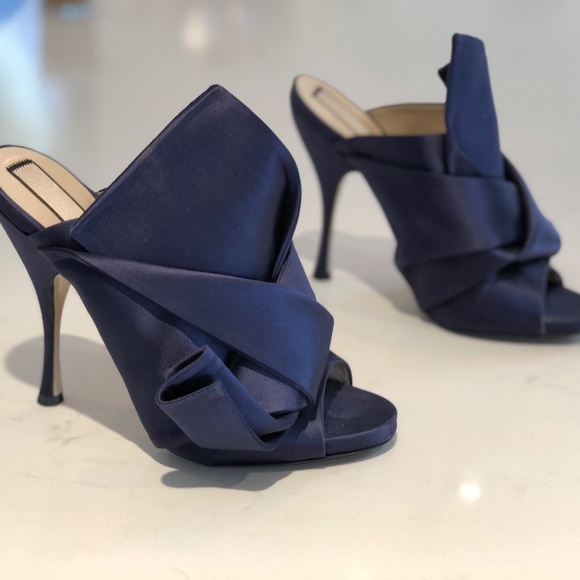 Navy Bow Mules - Picture 3 of 6